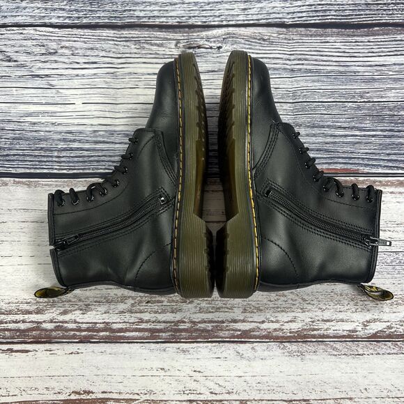 Dr Martens 15382 Black Leather Combat Boots Youth Size 3 - Picture 6 of 8